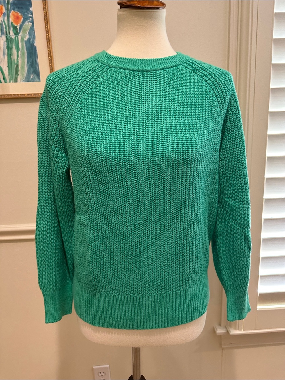 J. Crew Green Crewneck Knit Sweater